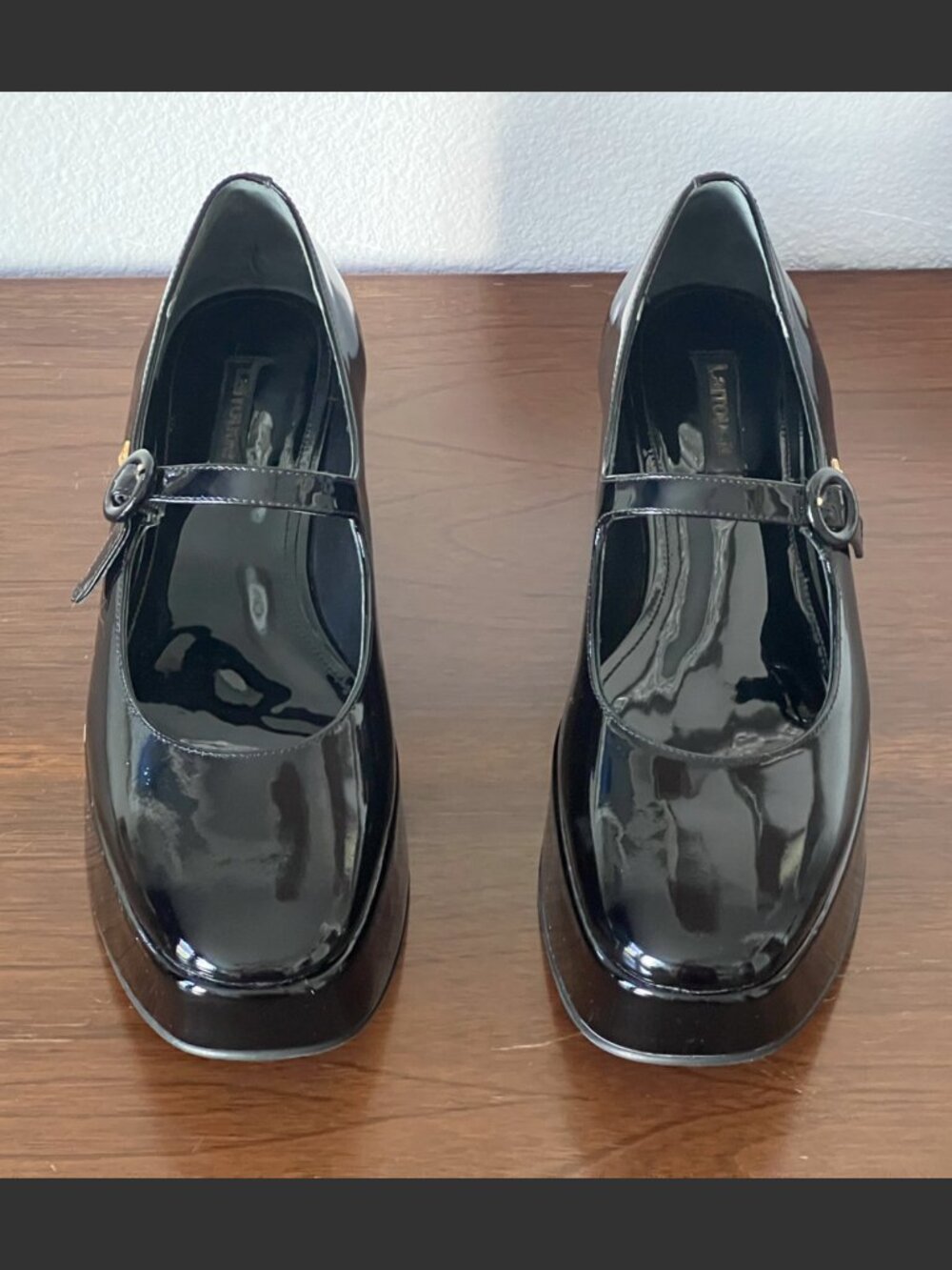 Larroude - Blair Flatform - black patent leather - 8